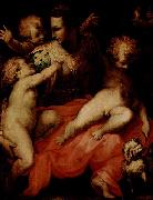 Francesco Morandini Da Poppi Caritas oil painting